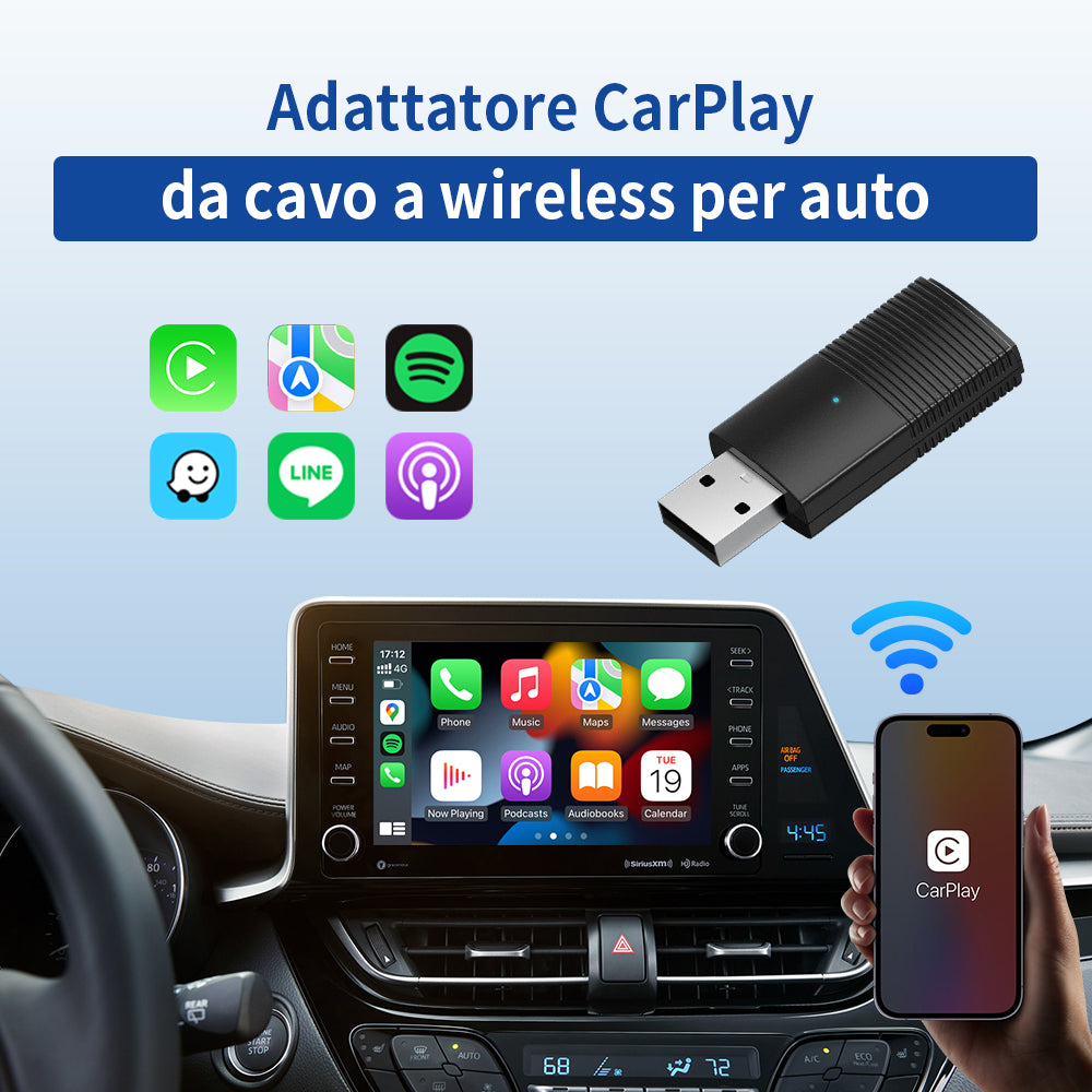 (🆕Sconto a Tempo Limitato) Ottocast®IT Mini Adattatore Wireless CarPlay/Android Auto