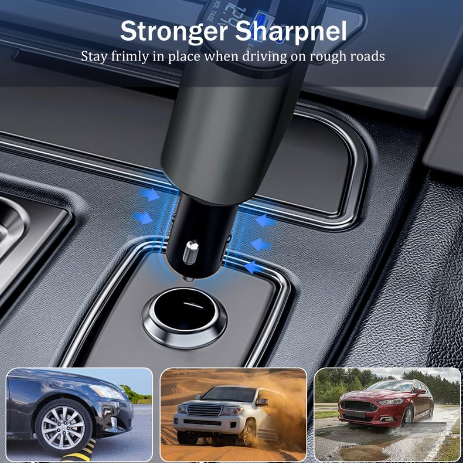 4-in-1 Retractable Car Charger with Cable