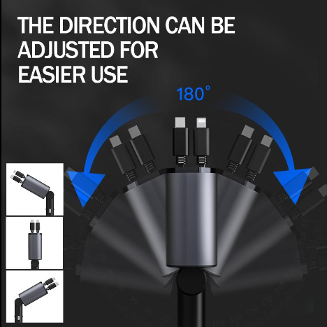 4-in-1 Retractable Car Charger with Cable