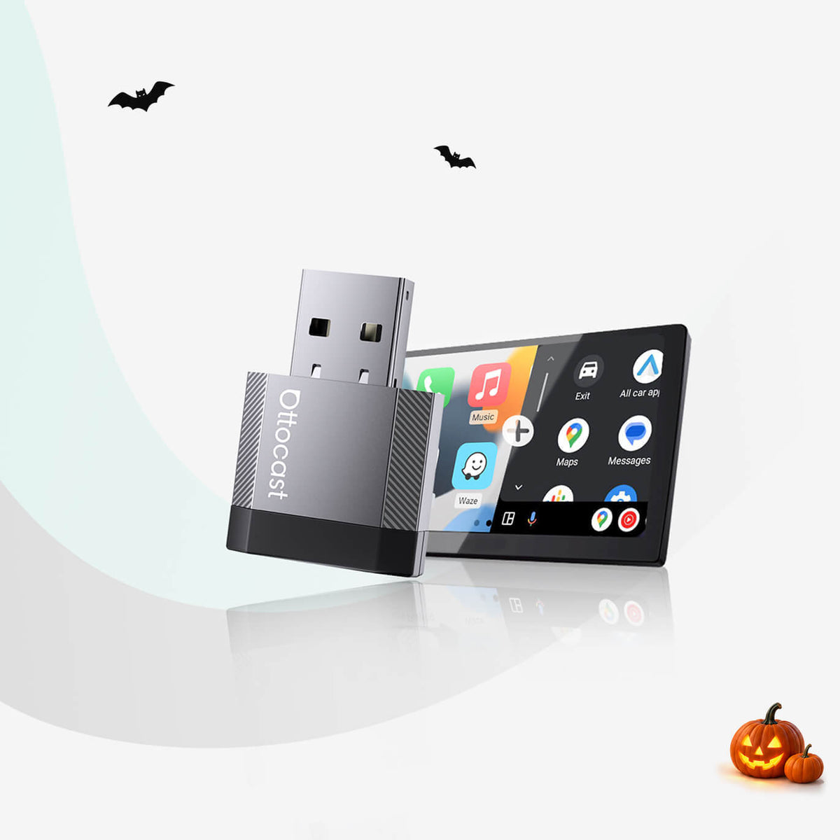 OTTOCAST®Mini NOVA – Adattatore Wireless per CarPlay e Android Auto