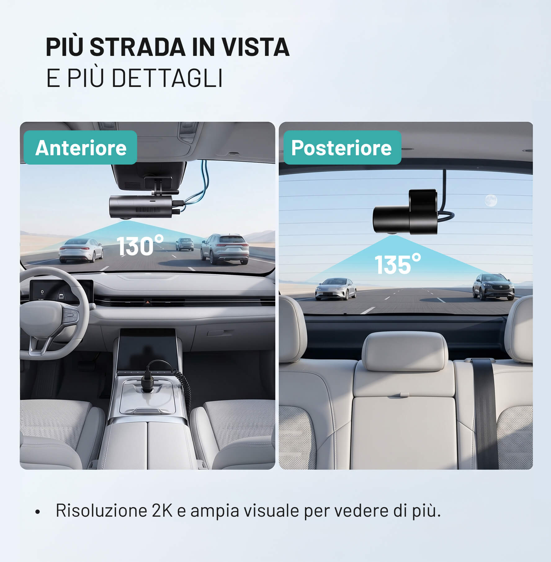 OttoSafe Cam 2 in 1 Dash Cam per Auto con CarPlay Wireless