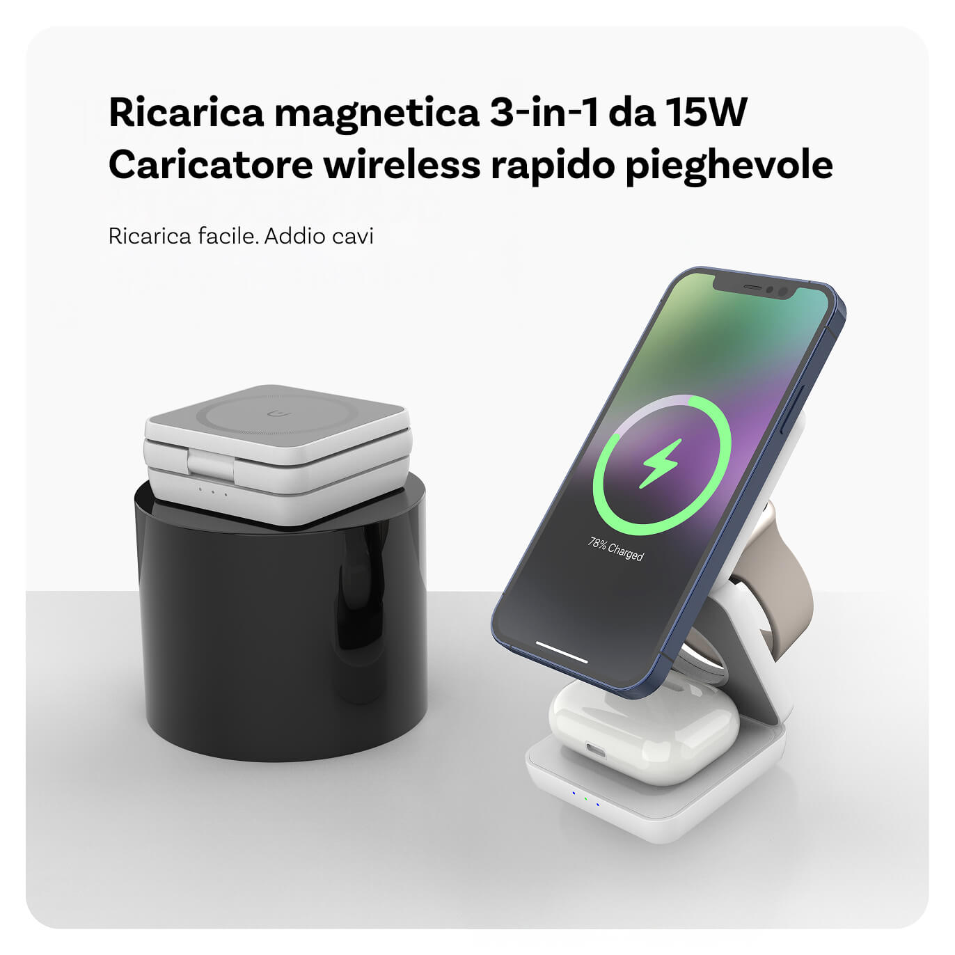Magnetic wireless charging station