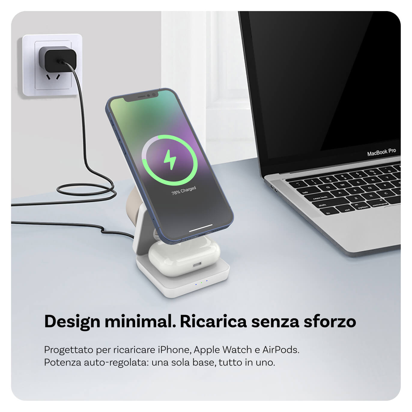 Magnetic wireless charging station