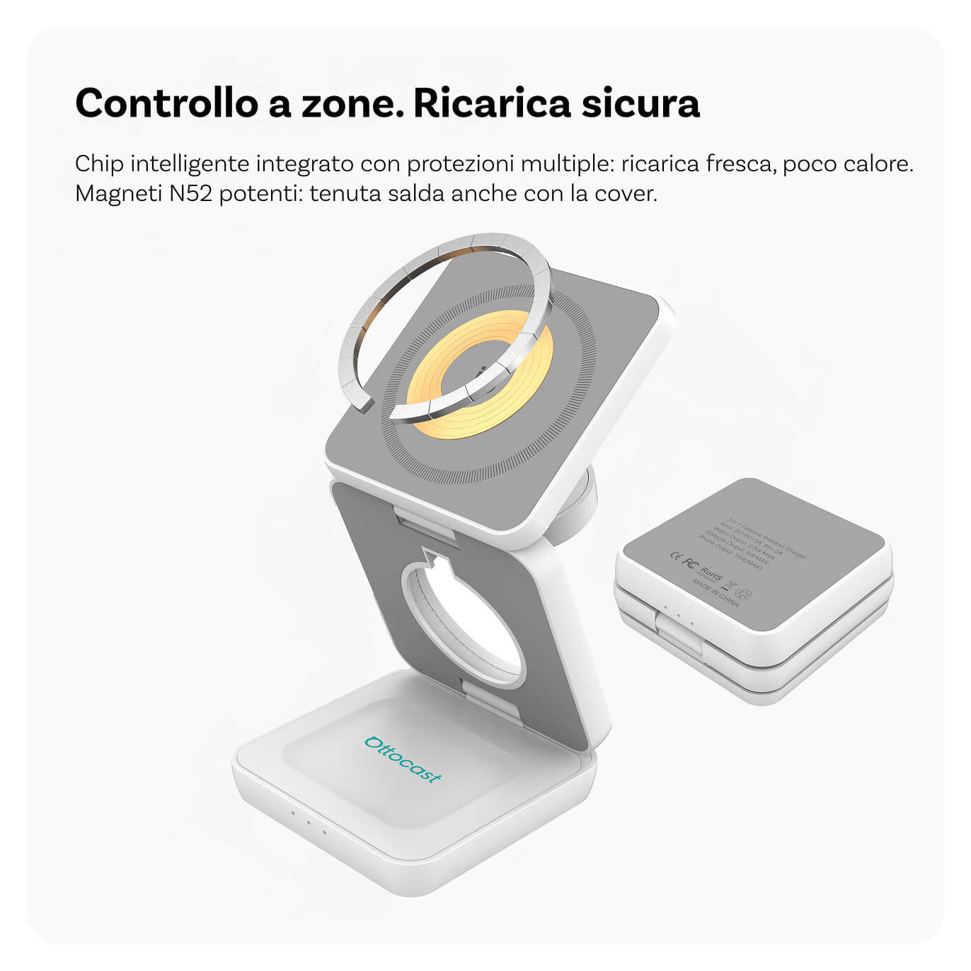 Magnetic wireless charging station