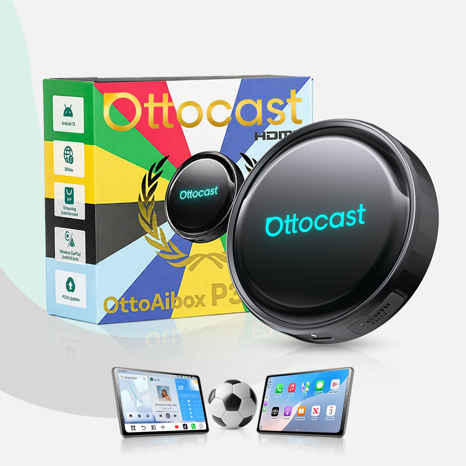 (🏆Saldi Stagione Calcistica 2026 | 15% DI SCONTO) Ottocast® OttoAibox P3 Pro CarPlay AI Box