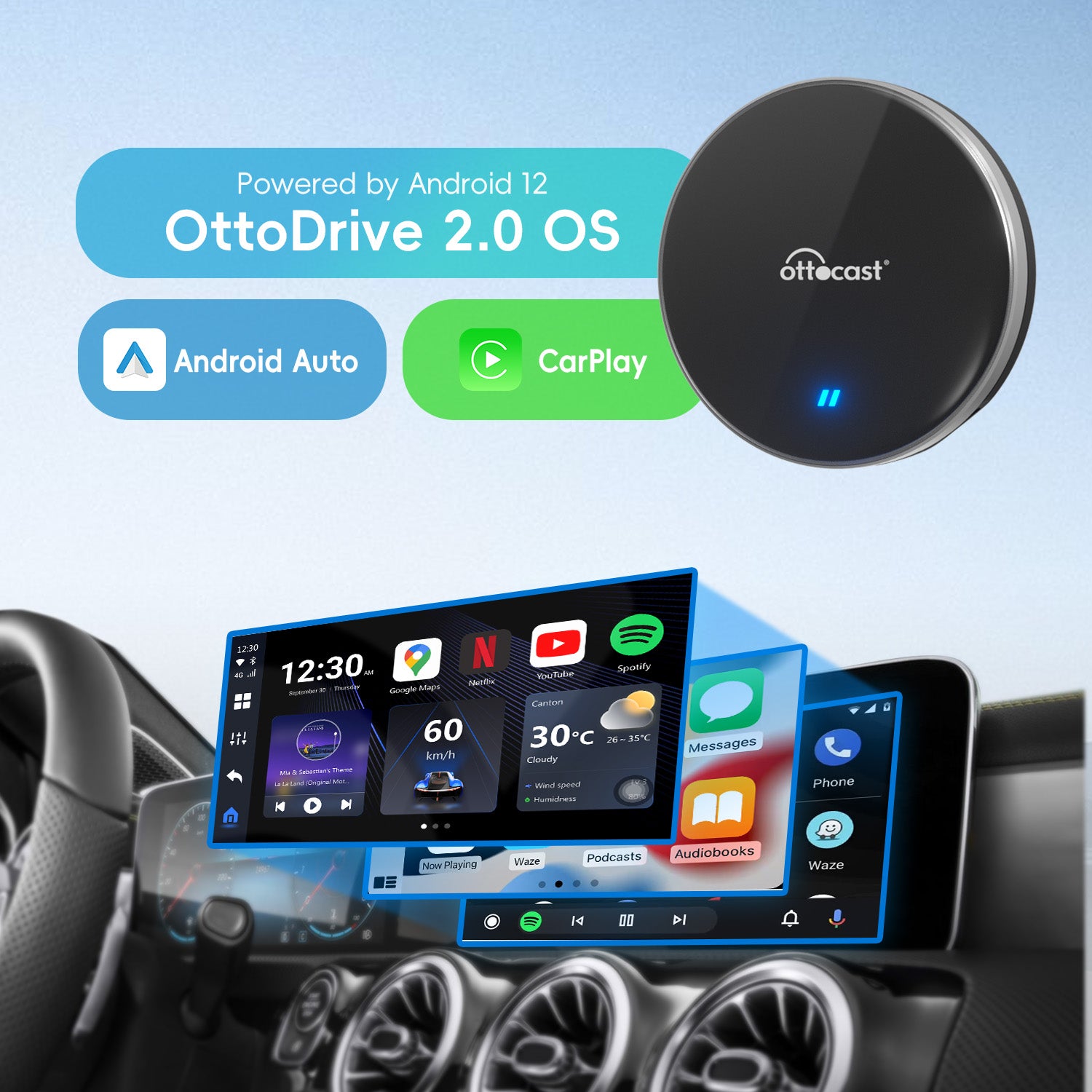 OTTOCAST®OttoAibox P3 Lite CarPlay AI Box