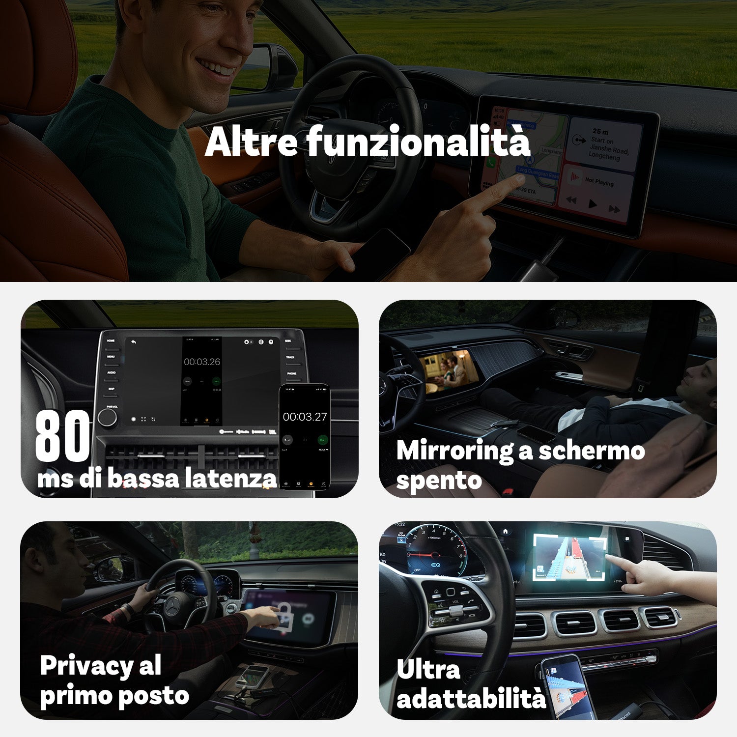 OTTOCAST® Mirror Touch Wireless CarPlay Adapter