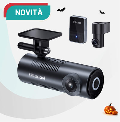 OttoSafe Cam 2 in 1: Dash Cam con CarPlay e Android Auto wireless