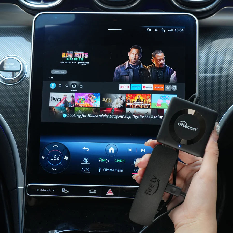 Ottocast® Car TV Mate Pro | Streaming HDMI + Fire TV Stick + Mirroring dello Schermo & Adattatore Wireless CarPlay Android Auto
