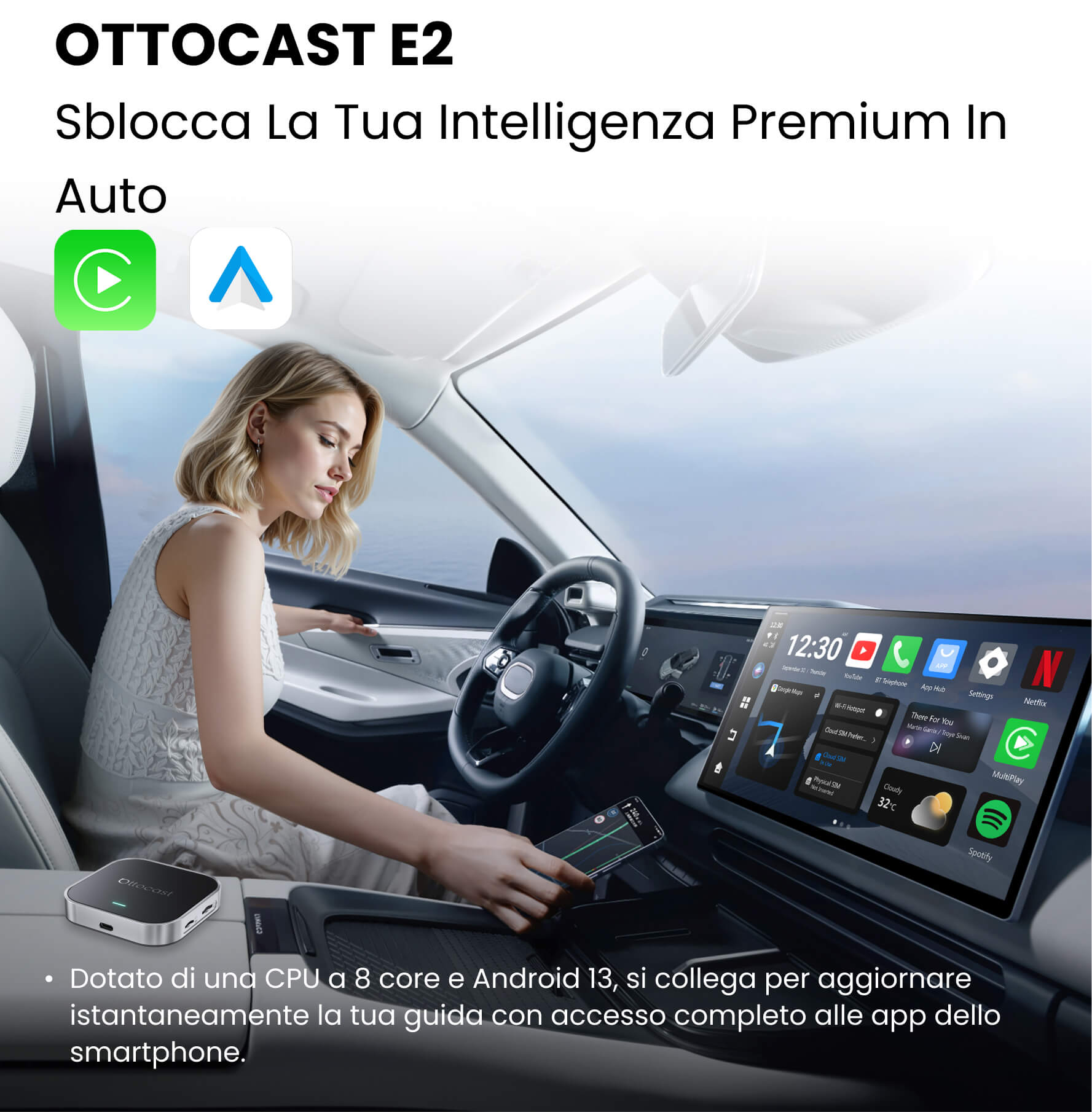 OTTOCAST®OttoAibox E2 CarPlay AI Box