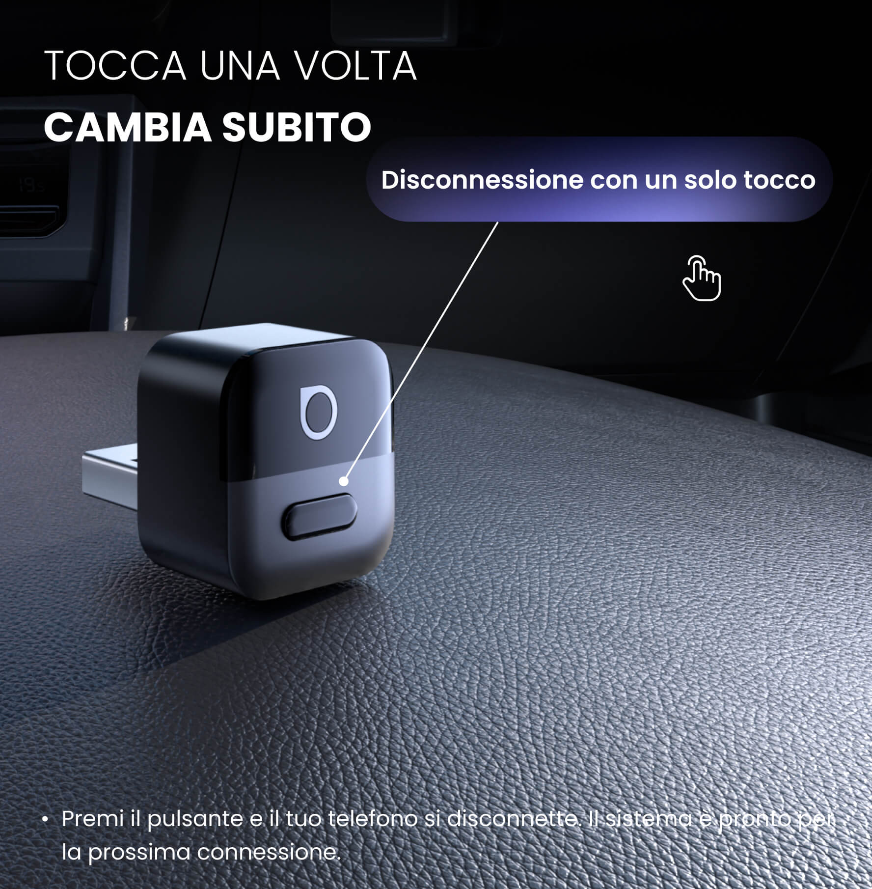 OTTOCAST®Mini Pico, adattatore CarPlay/Android Auto wireless