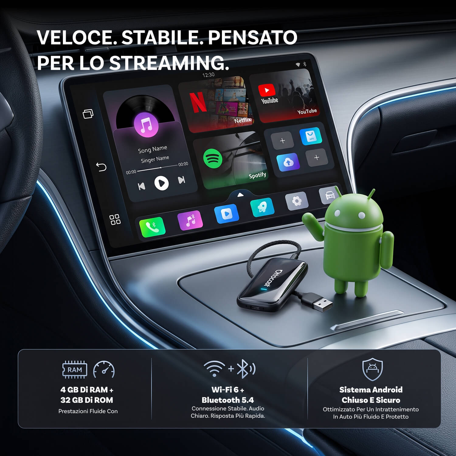 OTTOCAST® Play2Video Ultra Adattatore All-in-1 Con App Hub