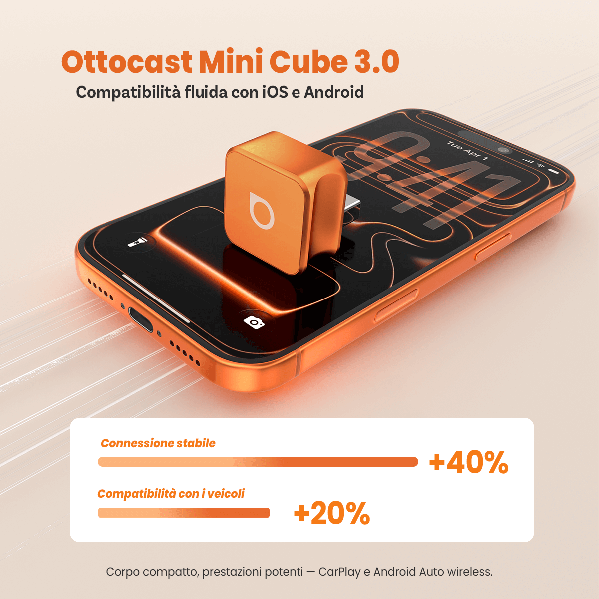 Ottocst® mini cube 3.0 Adapter - Cosmic Orange
