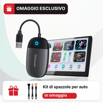 OTTOCAST® Play2Video X – Adattatore Wireless CarPlay e Android Auto All-in-One con Streaming Video