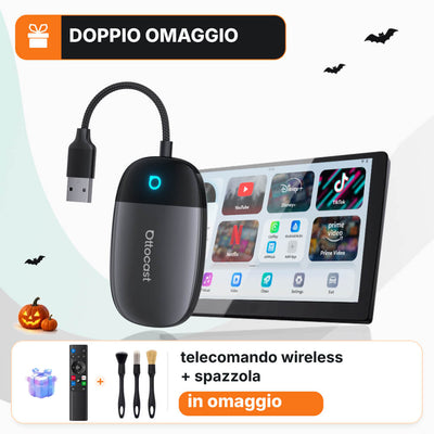 OTTOCAST® Play2Video X – Adattatore Wireless CarPlay e Android Auto All-in-One con Streaming Video